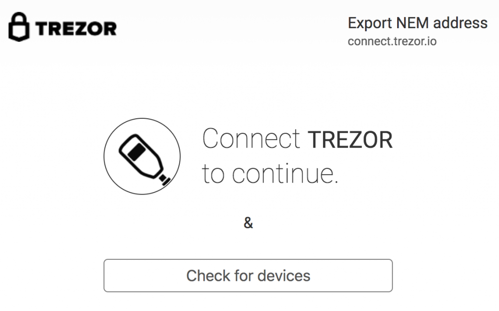 NEMをTrezor（トレザー）で管理する