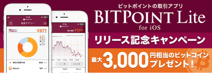 ビットポイントiOS公式アプリリリース記念キャンペーン