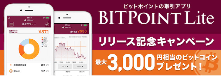 bitpoint公式アプリリリース記念キャンペーン
