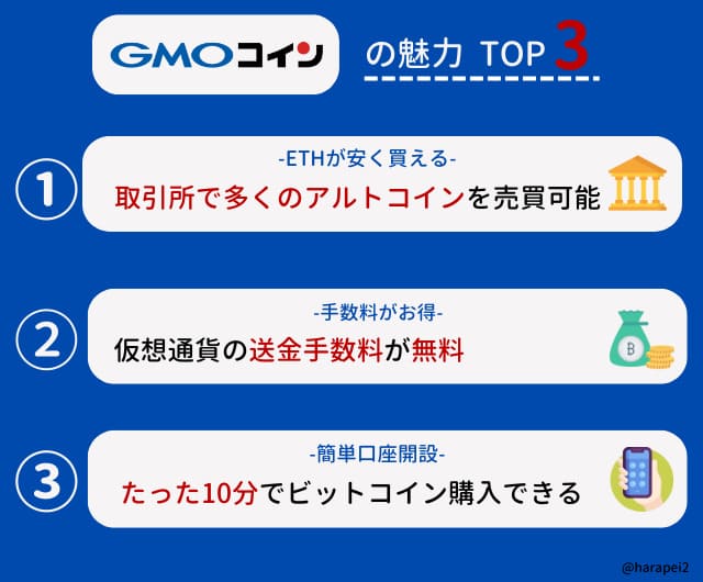 GMOコイン 魅力TOP3
