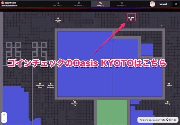 Oasis KYOTOの場所（地図）
