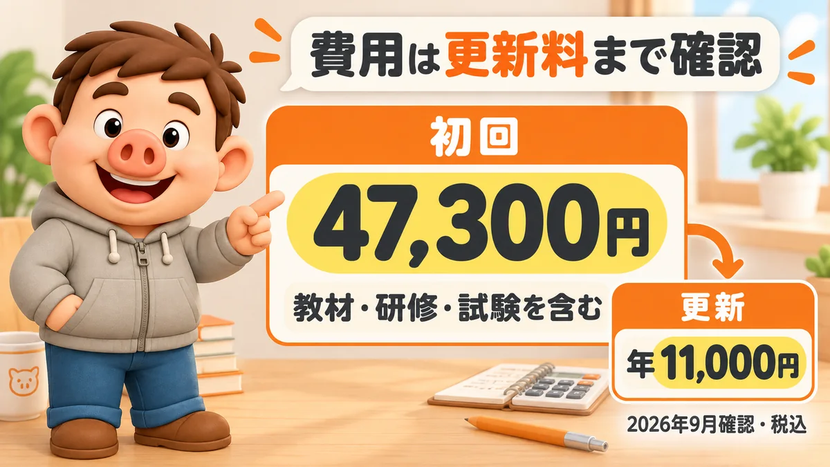 投資診断士は初回47,300円で、合格後は年11,000円の更新料がかかる
