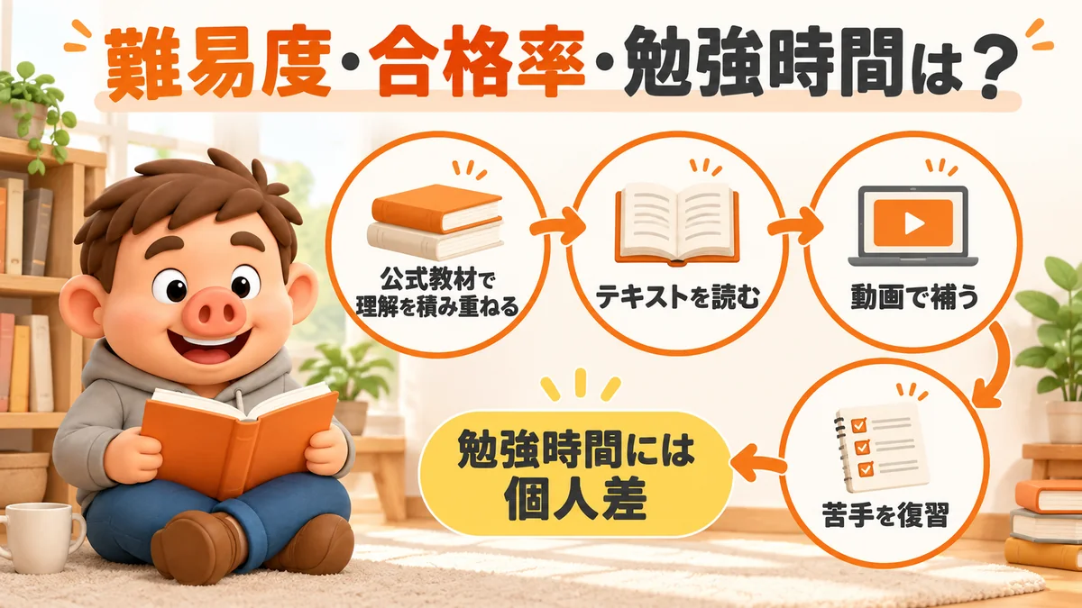 投資診断士は公式教材を読み、動画で補い、苦手分野を復習して学ぶ