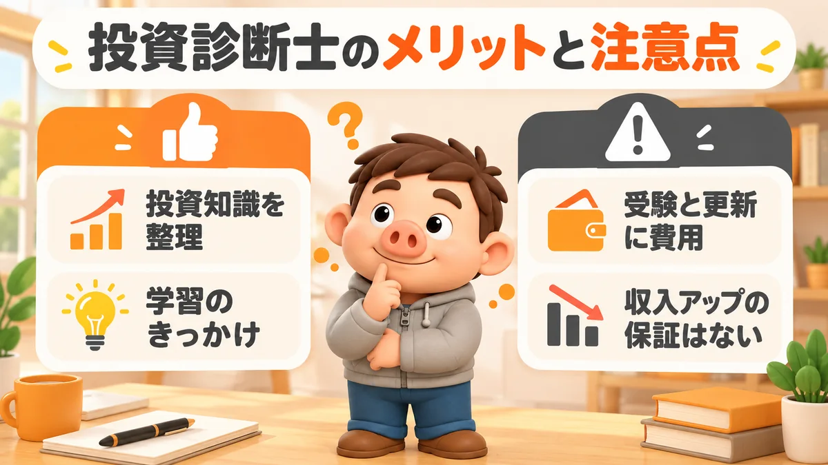 投資診断士は投資知識を整理できる一方、受験と更新に費用がかかる