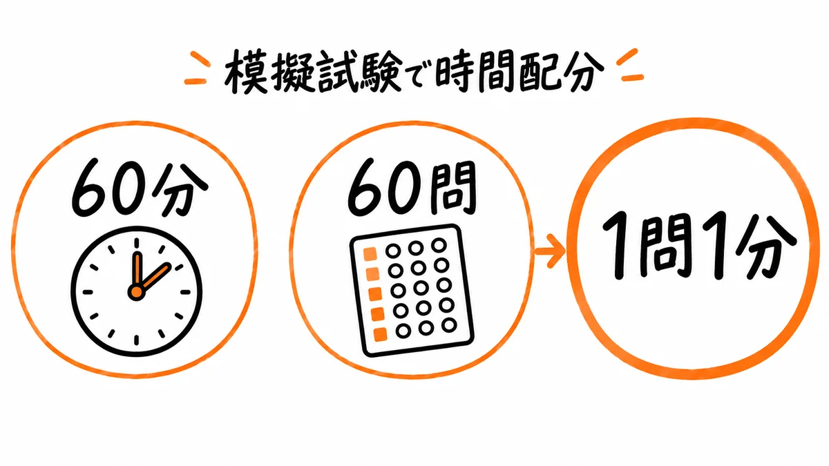 模擬試験は60分・60問なので1問1分