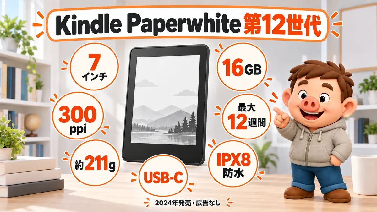 Kindle Paperwhite第12世代の基本スペック