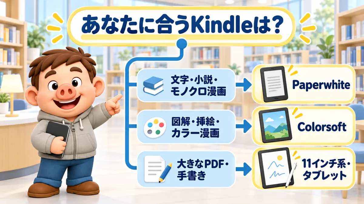 読む本に合わせたKindleの選び方